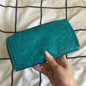 sparkly blue wallet